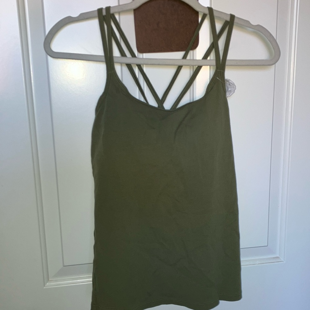 Green strappy tank